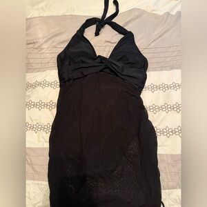 Stylish Black Halter Dress
